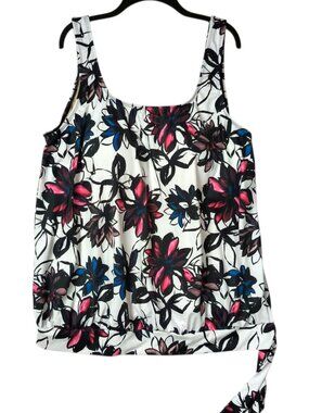 SwimsuitsForAll Women's Tankini Swim Tank Top FloralBuilt In Bra Plus Size 22